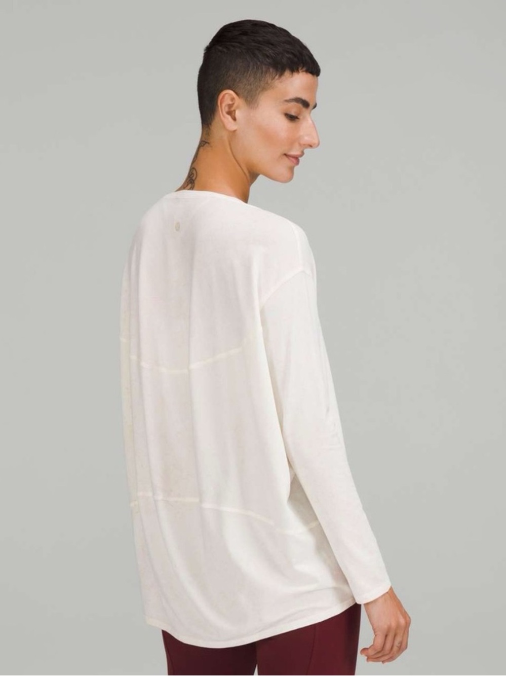 Lululemon Back in Action Long Sleeve Shirt cream tie dye